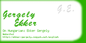 gergely ekker business card